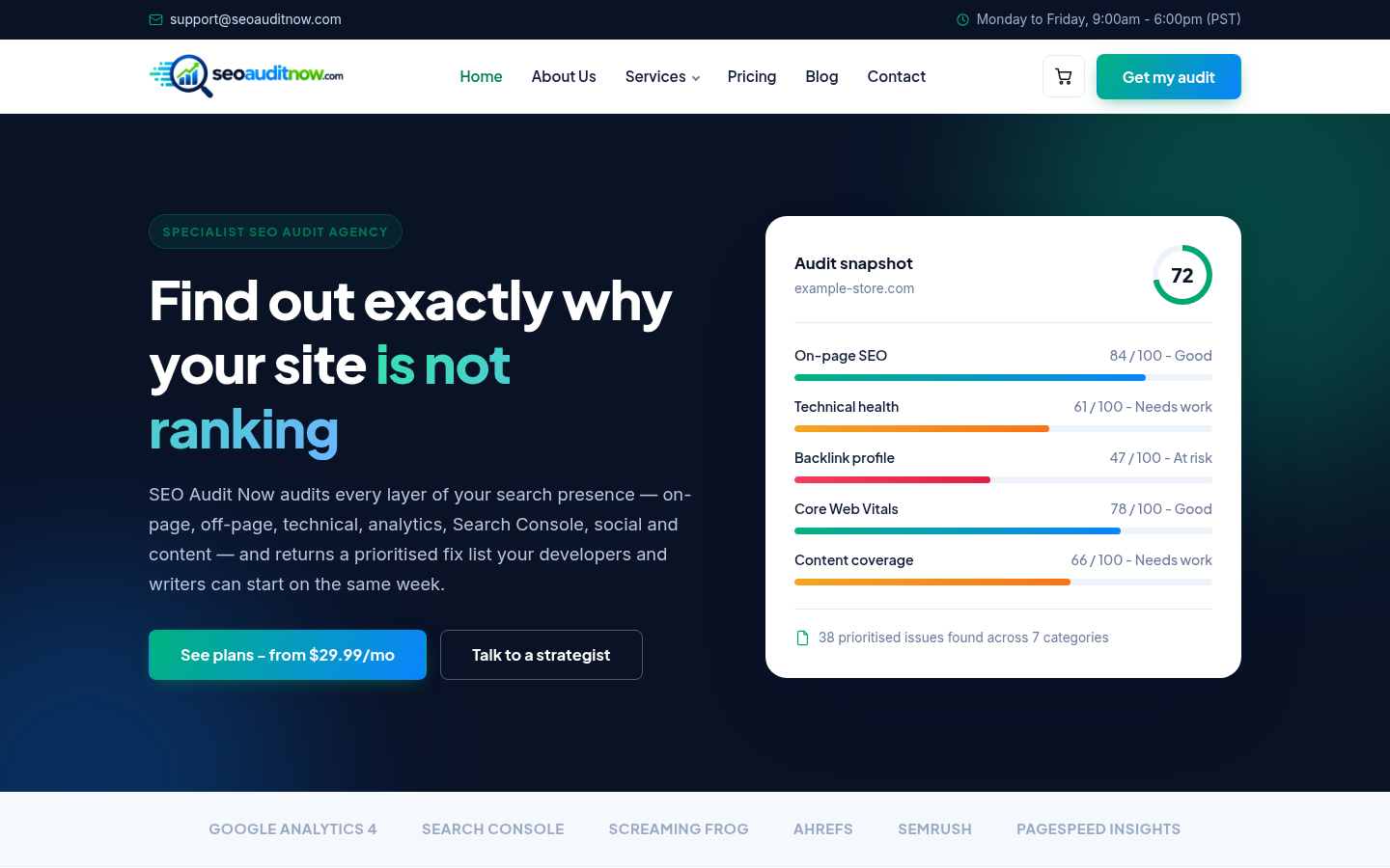 SEO Audit Now screenshot