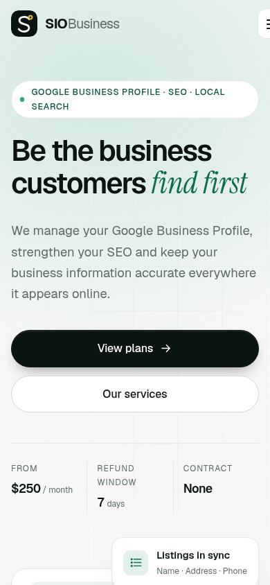 SIO Business on mobile